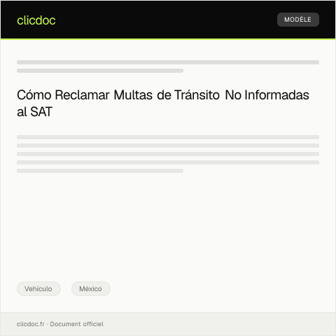 Vista previa del documento Reclamo por multas de tránsito no informadas y solicitud de aclaración — Vehículo, México
