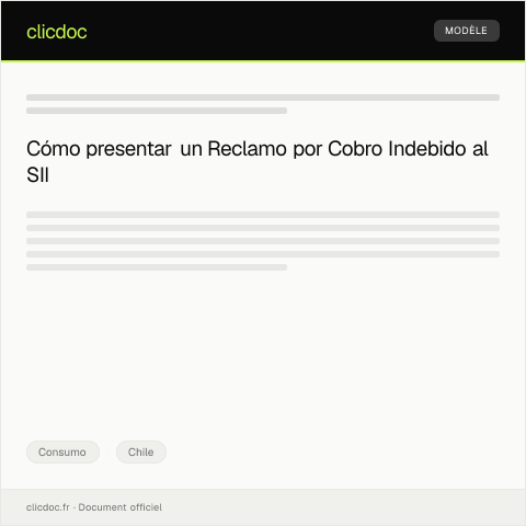 Vista previa del documento Reclamo por Cobro Indebido — Consumo, Chile
