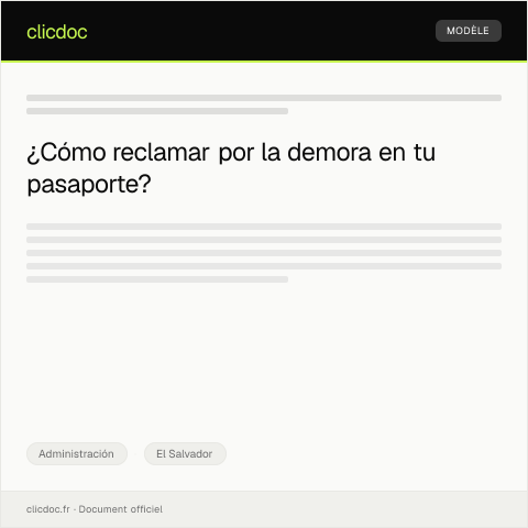 Vista previa del documento Reclamar por demora en la emisión de pasaporte — Administración, El Salvador