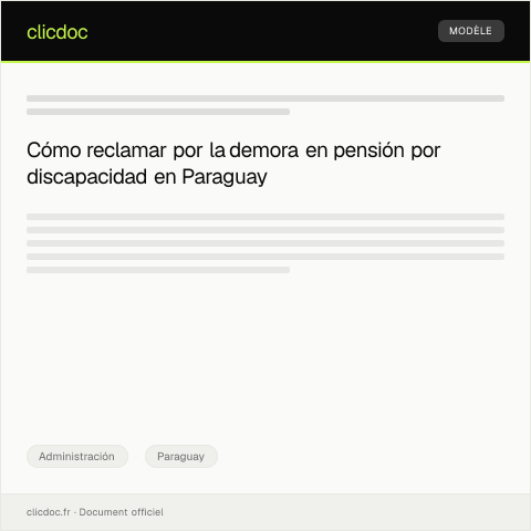 Vista previa del documento Reclamo por demora en la aprobación de pensión por discapacidad — Administración, Paraguay