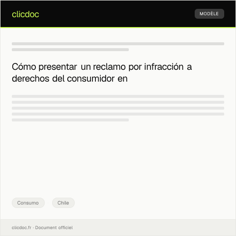 Vista previa del documento Reclamo por Infracción a Derechos del Consumidor — Consumo, Chile