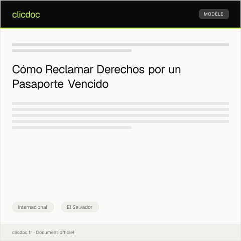Vista previa del documento Reclamo por derechos de pasaporte vencido — Internacional, El Salvador