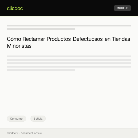 Vista previa del documento Reclamo por productos defectuosos en tiendas minoristas — Consumo, Bolivia