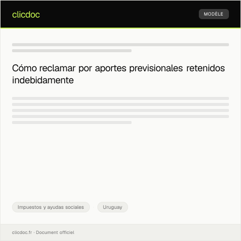 Vista previa del documento Reclamo por retención indebida de aportes previsionales — Impuestos y ayudas sociales, Uruguay