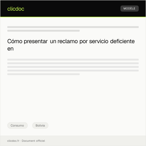 Vista previa del documento Reclamo por Servicio Deficiente en Empresa de Telecomunicaciones — Consumo, Bolivia