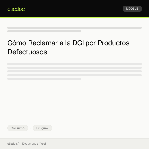 Vista previa del documento Reclamo ante el Dirección General de Comercio por producto defectuoso — Consumo, Uruguay