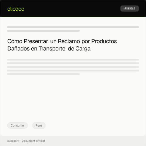 Vista previa del documento Reclamo por productos dañados en transporte de carga — Consumo, Perú