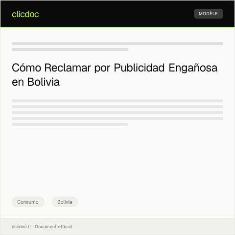 Vista previa del documento Reclamar por publicidad engañosa en comercialización de producto — Consumo, Bolivia