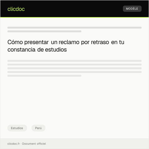 Vista previa del documento Reclamo por retraso en la entrega de constancia de estudios universitarios — Estudios, Perú