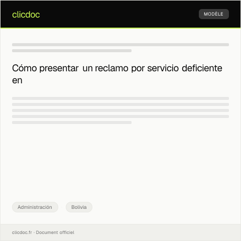 Vista previa del documento Reclamo por servicio deficiente en telecomunicaciones ante la Autoridad de Regulación y Supervisión de Telecomunicaciones — Administración, Bolivia