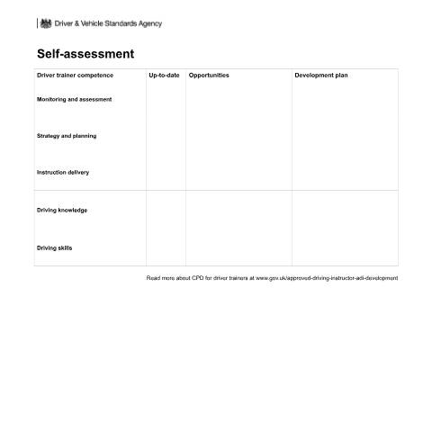 Document preview: Record your approved driving instructor (ADI) development — Driver and Vehicle Standards Agency, United Kingdom