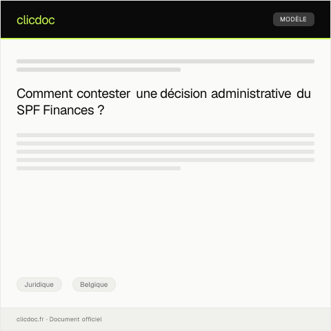 Aperçu du document Recours contre une décision administrative — Juridique, Belgique