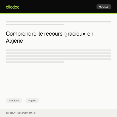 Aperçu du document Recours gracieux contre une décision de la Cour d'Appel dans une procédure civile — Juridique, Algérie