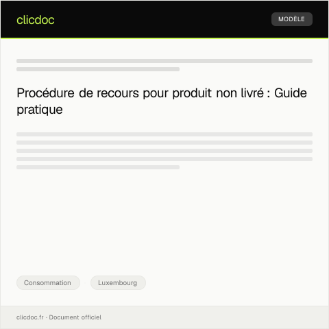 Aperçu du document Procédure de recours pour produit non livré — Consommation, Luxembourg