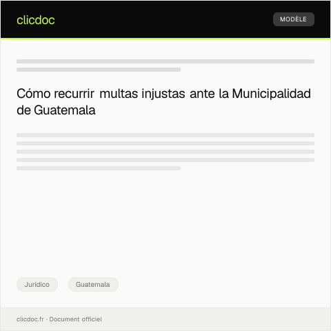 Vista previa del documento Recurrir administrativo ante la Municipalidad de Guatemala por multa aplicada injustamente — Jurídico, Guatemala