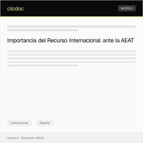 Vista previa del documento Presentar recurso por resolución administrativa internacional — Internacional, España