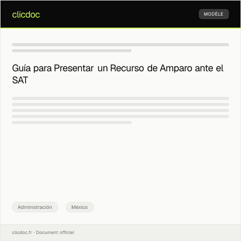 Vista previa del documento Presentación de recurso de amparo contra resolución administrativa negativa — Administración, México
