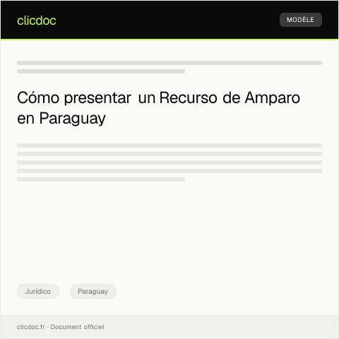Vista previa del documento Presentación de recurso de amparo ante la Corte Suprema de Justicia por vulneración de derechos laborales — Jurídico, Paraguay