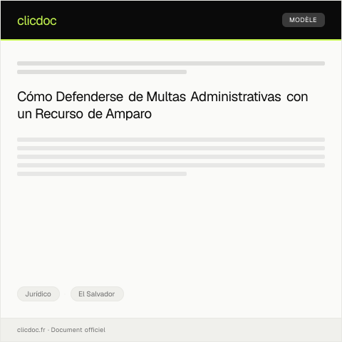 Vista previa del documento Presentación de recurso de amparo frente a multa administrativa — Jurídico, El Salvador