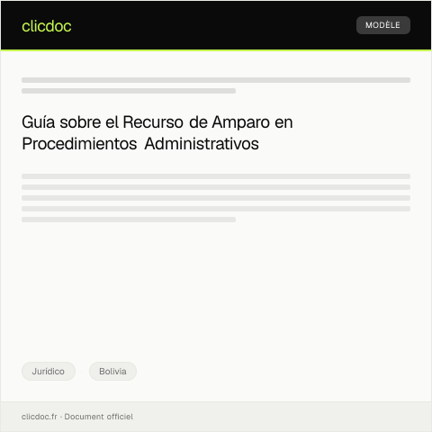 Vista previa del documento Recurso de Amparo contra Violaciones de Derechos en Procedimientos Administrativos — Jurídico, Bolivia
