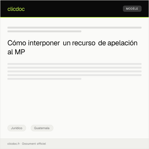 Vista previa del documento Interponer recurso de apelación contra decisión del MP — Jurídico, Guatemala