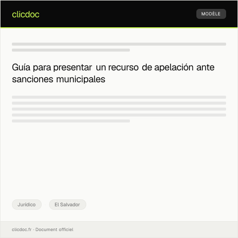 Vista previa del documento Presentar recurso de apelación ante la autoridad municipal por sanción administrativa — Jurídico, El Salvador