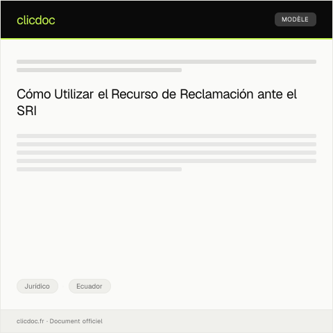 Vista previa del documento Recurso de reclamación contra multa administrativa del SRI — Jurídico, Ecuador