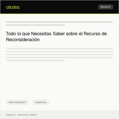 Vista previa del documento Recurso de reconsideración — Administración, Argentina