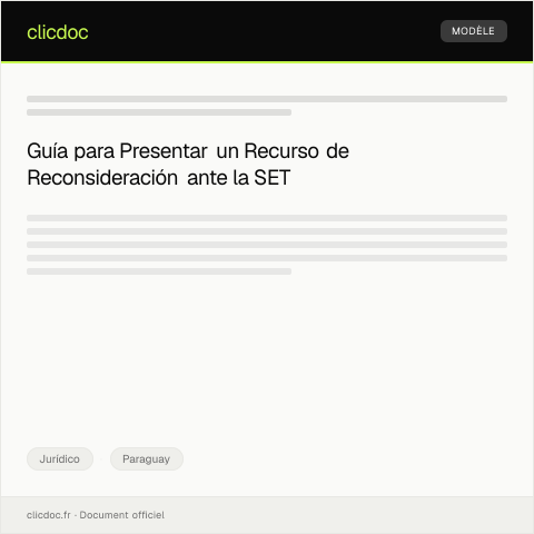 Vista previa del documento Presentación de recurso de reconsideración contra resolución de la SET — Jurídico, Paraguay
