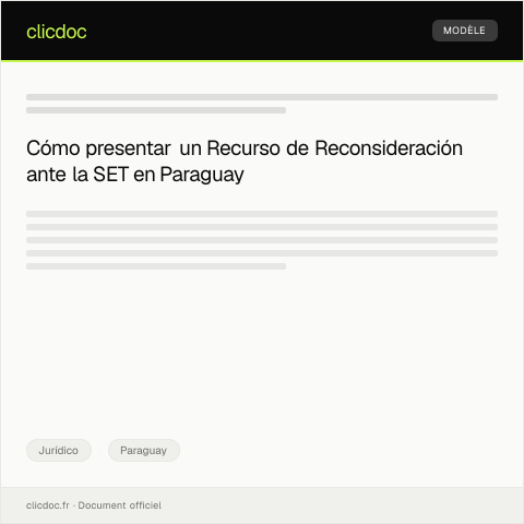 Vista previa del documento Recurso de reconsideración ante la SET por declaración de impuestos mal calculada — Jurídico, Paraguay