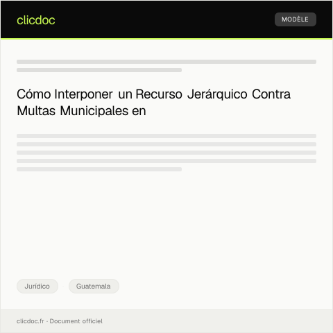 Vista previa del documento Interponer recurso jerárquico contra multa municipal en la Alcaldía — Jurídico, Guatemala