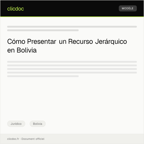 Vista previa del documento Presentación de recurso jerárquico contra resolución administrativa — Jurídico, Bolivia