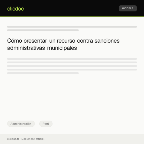 Vista previa del documento Recursos contra sanciones administrativas impuestas por la autoridad municipal — Administración, Perú