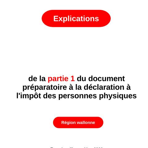 Aperçu du document Partie 1 - Région wallonne — Explications de la déclaration - années antérieures, Belgique (CERFA n°explications-partie-1-rw-2023)