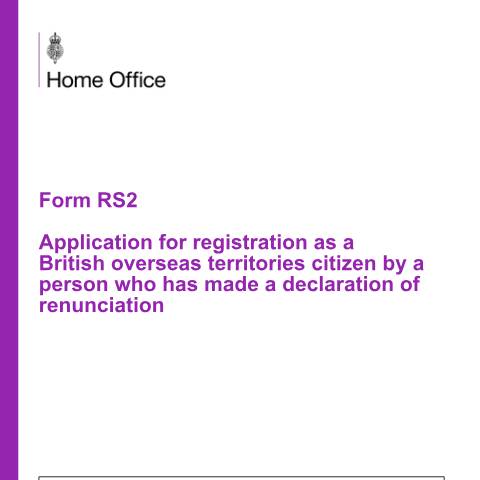 Document preview: Application to register as British overseas territories citizen — UK Visas and Immigration, United Kingdom