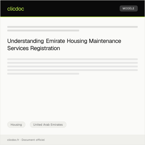 Document preview: Register for Emirate Housing Maintenance Services / التسجيل لخدمات صيانة السكن في الإمارات — Housing, United Arab Emirates
