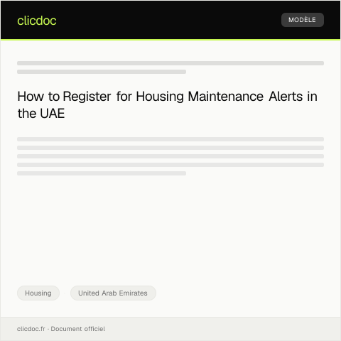 Document preview: Register for Housing Maintenance Alerts / التسجيل لتنبيهات صيانة السكن — Housing, United Arab Emirates