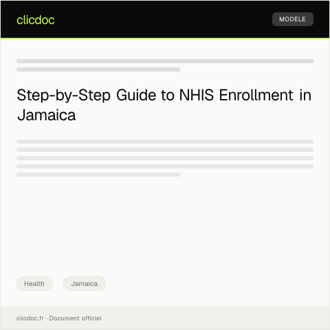 Document preview: Register for National Health Insurance Scheme (NHIS) enrollment — Health, Jamaica