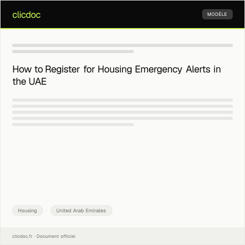 Document preview: Register for Housing Emergency Alerts / التسجيل لتنبيهات الطوارئ السكنية — Housing, United Arab Emirates