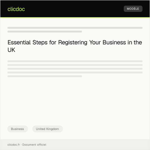 Document preview: Registration of New Business with Companies House — Business, United Kingdom