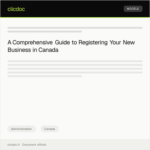 Document preview: Registering a New Business with provincial authorities / Enregistrement d'une nouvelle entreprise auprès des autorités provinciales — Administration, Canada