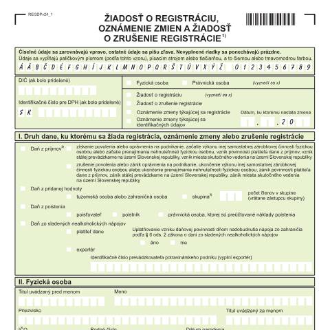 Document preview: REGDPv24 — Iné, Slovensko (CERFA n°REGDPv24)
