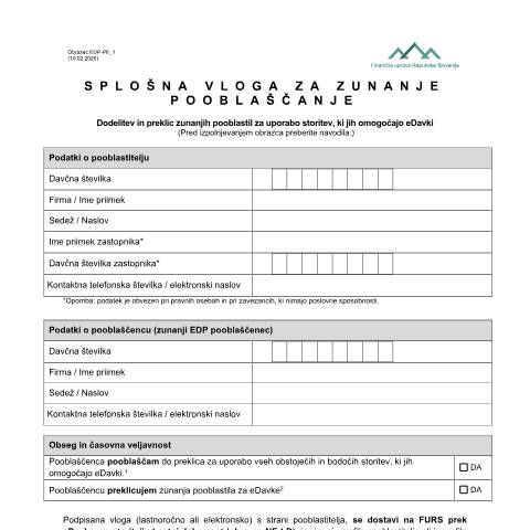 Document preview: EDP-PE_1 — Registracija / vrocanje / KIDO, Slovenija (CERFA n°EDP-PE_1)
