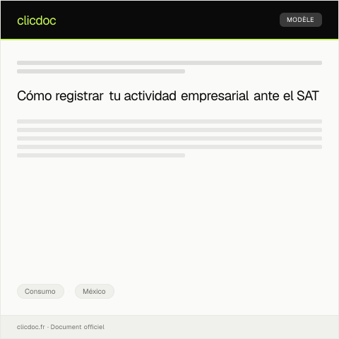 Vista previa del documento Registrar actividad empresarial en línea — Consumo, México
