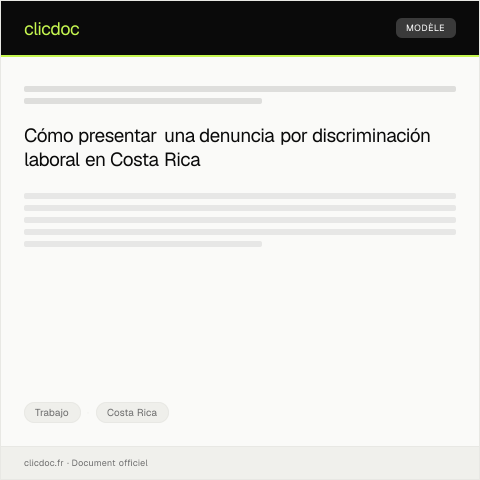 Vista previa del documento Registrar denuncia por discriminación laboral — Trabajo, Costa Rica