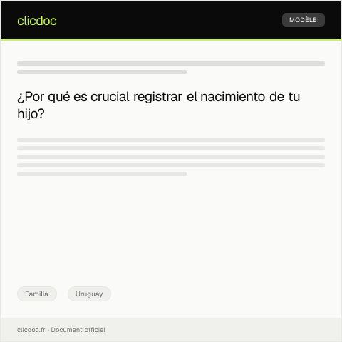 Vista previa del documento Registrar el nacimiento de un hijo en el Registro Civil — Familia, Uruguay