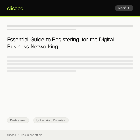 Document preview: Registration for Digital Business Networking Platform — Businesses, United Arab Emirates