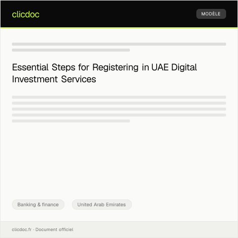 Document preview: Registration for Digital Investment Services / التسجيل في خدمات الاستثمار الرقمية — Banking & finance, United Arab Emirates