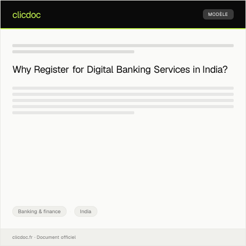 Document preview: Registration for Digital Banking Services — Banking & finance, India