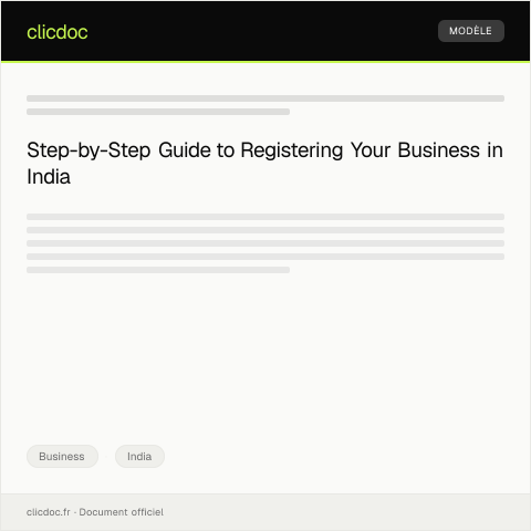 Document preview: Registration of New Business Entity (Form BUS-REG-01, v3.1) — Business, India